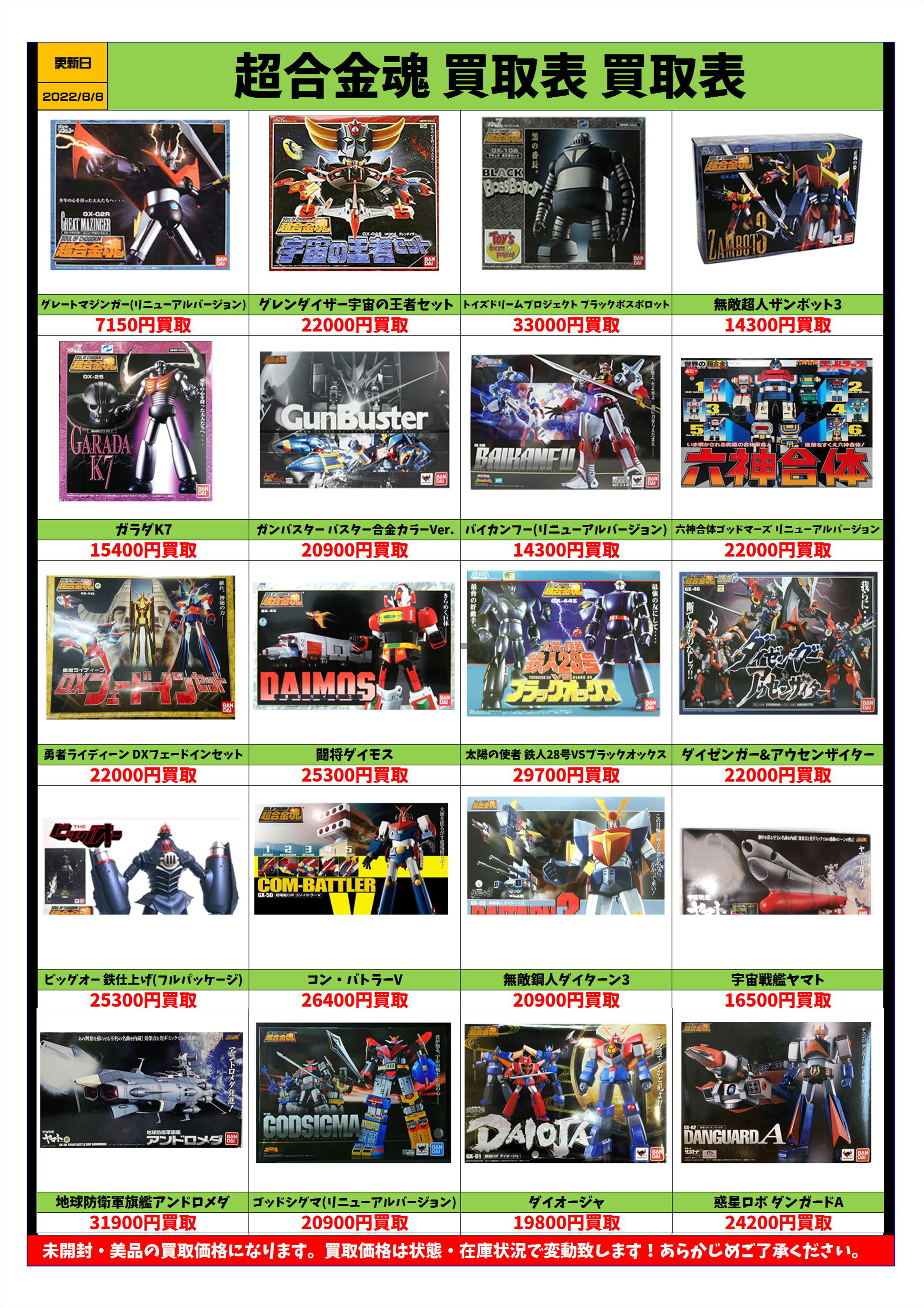 超合金魂シリーズ全買取リスト公開中です！ 8/8 | 千葉鑑定団船橋店