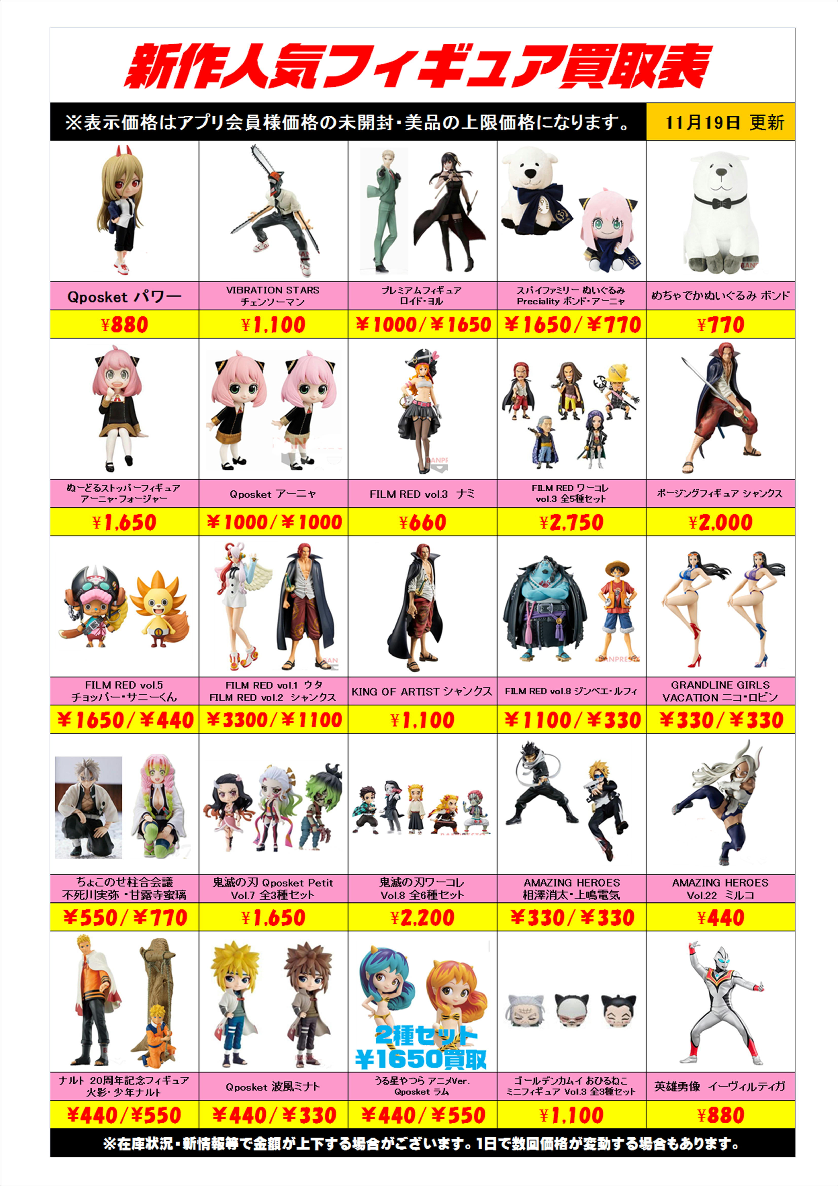 ワンピースフィギュア 500円買取保証実施中！ 造形王・Grandista 