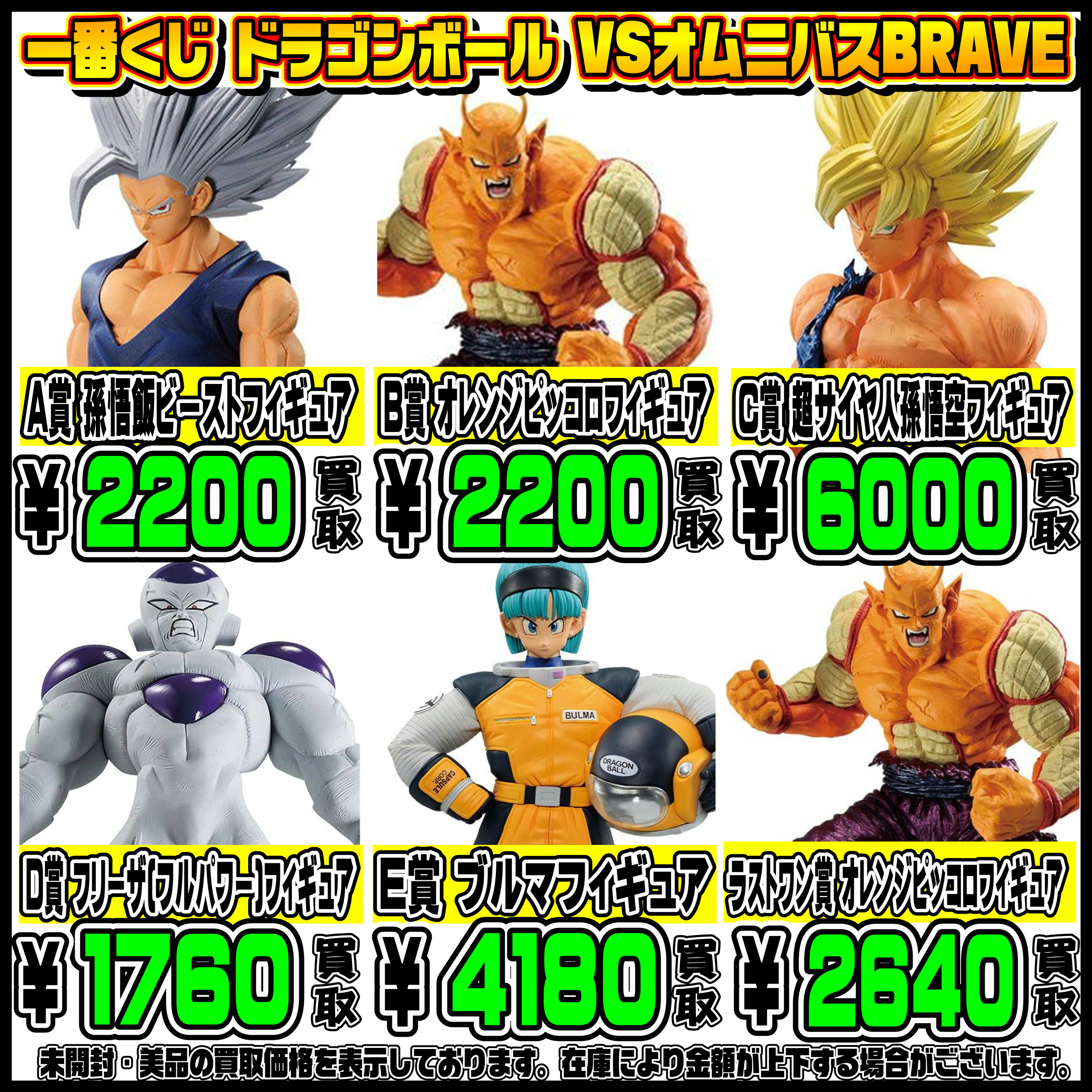 最新一番くじ買取リスト更新しました！ 11/7 | 千葉鑑定団船橋店
