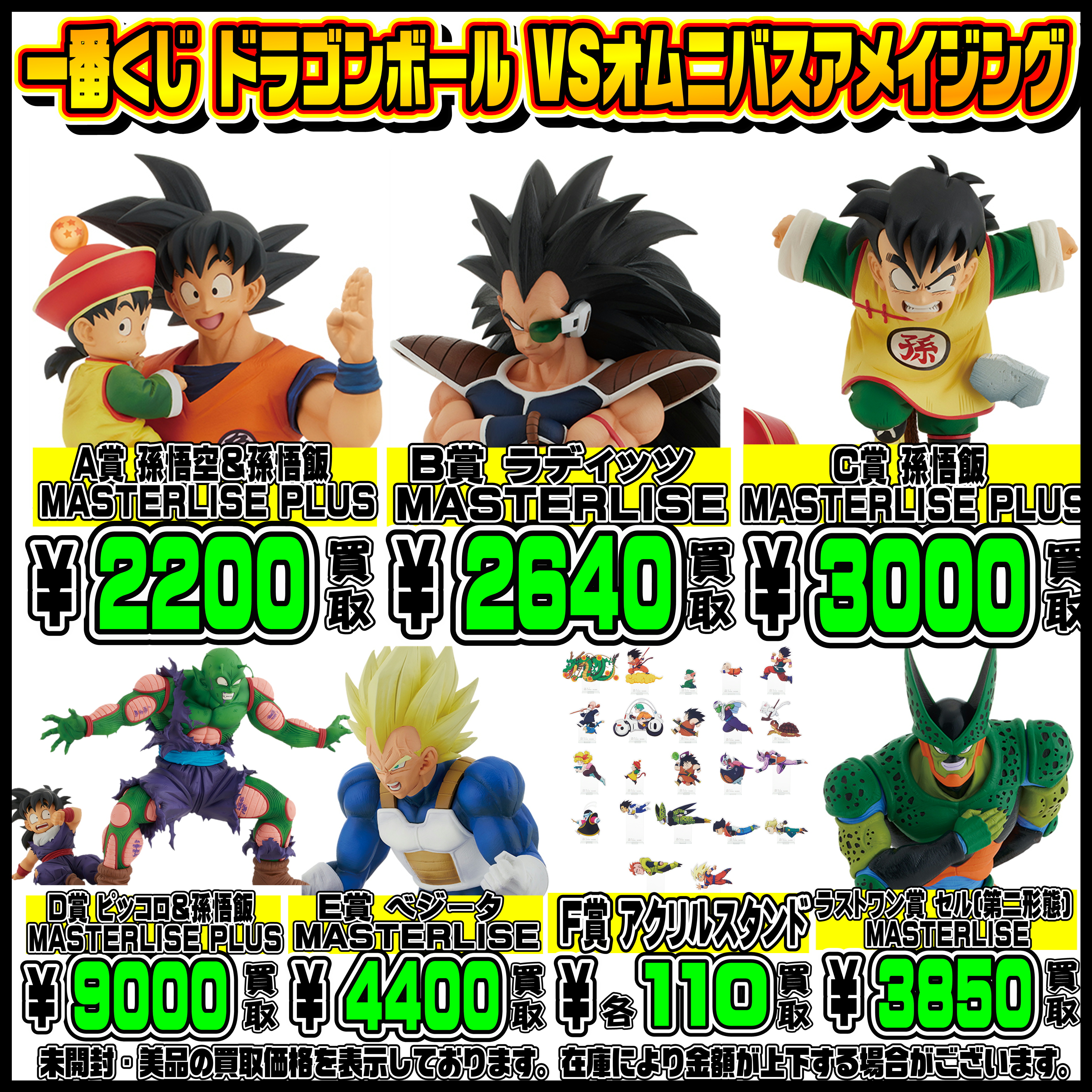 最新一番くじ買取表更新しました！ 6/17 ワンピース・ドラゴンボール 