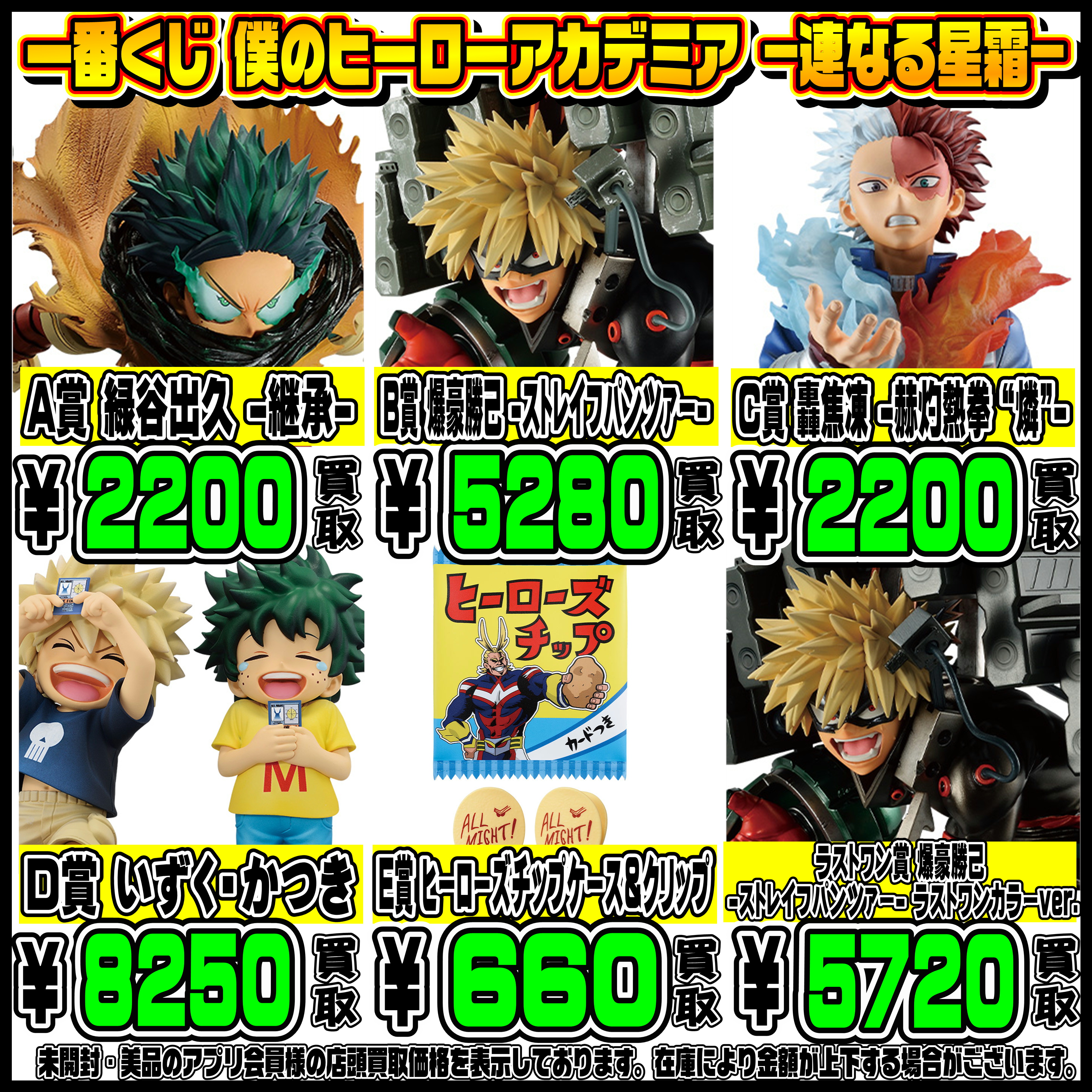 ヒロアカ 一番くじ 連なる星霜 A賞 D賞 E賞 F賞 G賞