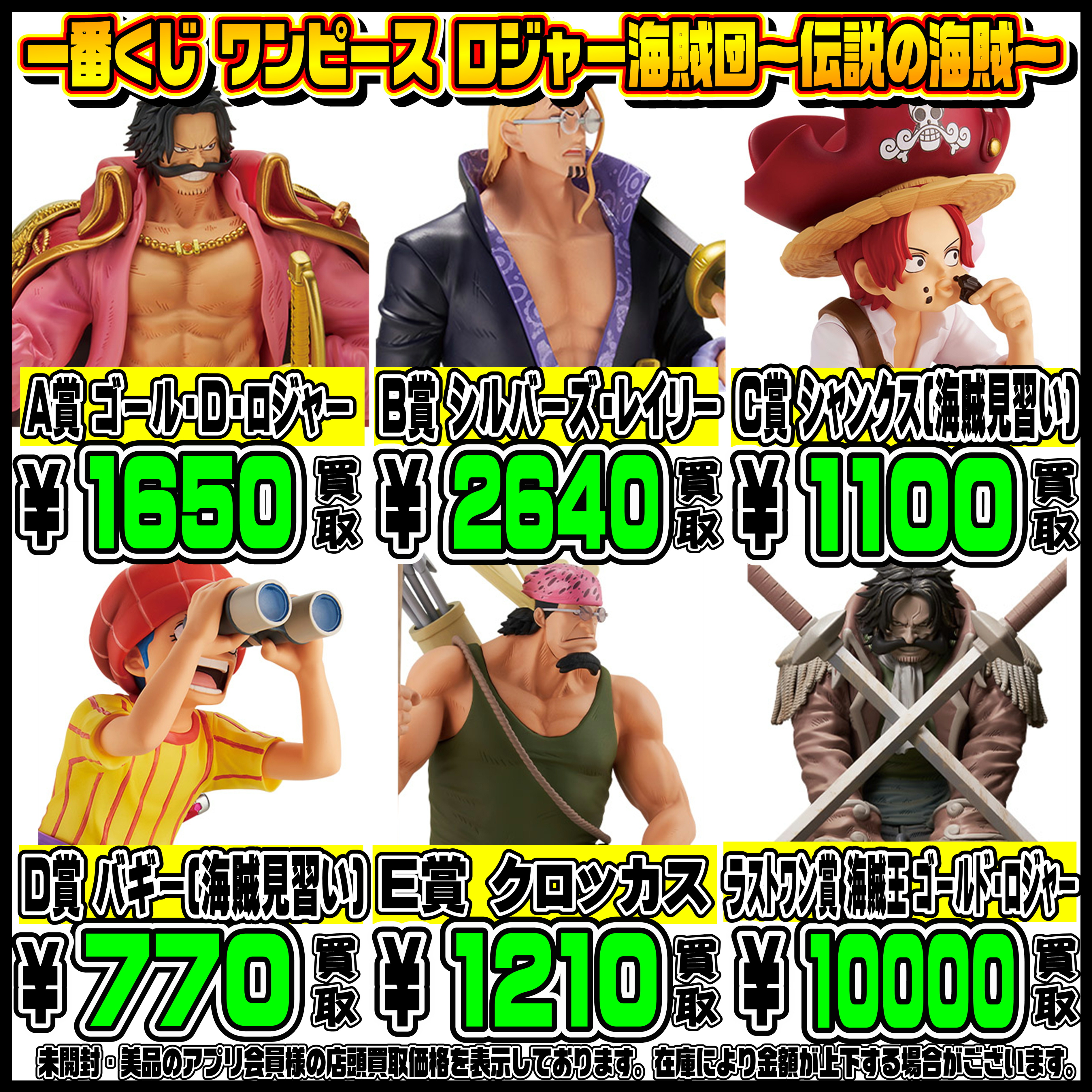 新作一番くじ買取リスト更新しました！ 3/22～ BLEACH・ホロライブ 