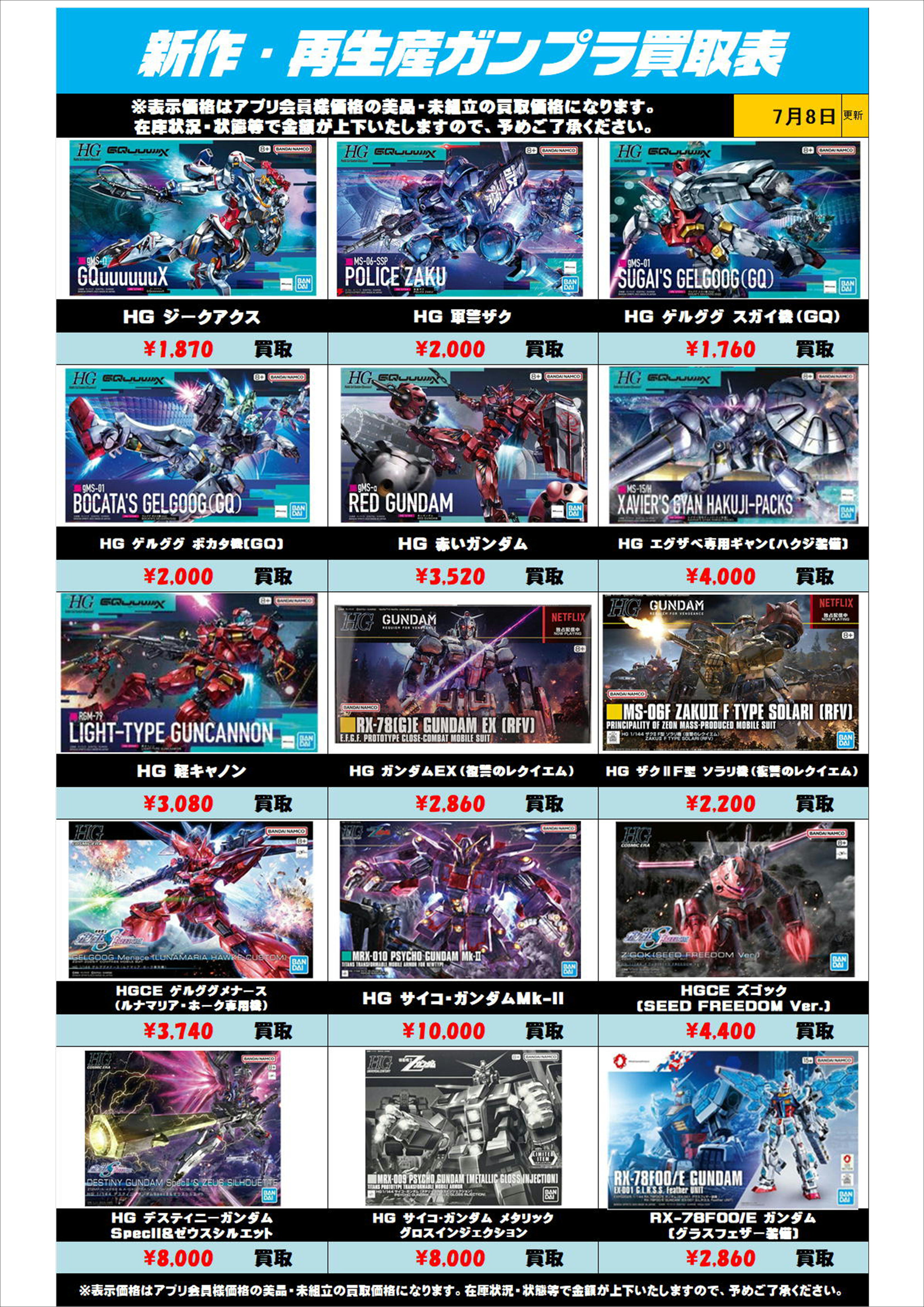 新作プライズフィギュア買取リスト更新しました！ 11/22～ プラス 