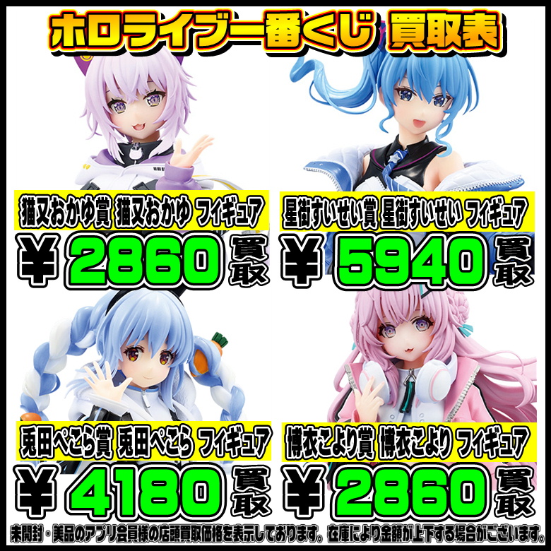 ホロライブ一番くじ買取表 更新しました！ 11/4～ | 千葉鑑定団船橋店