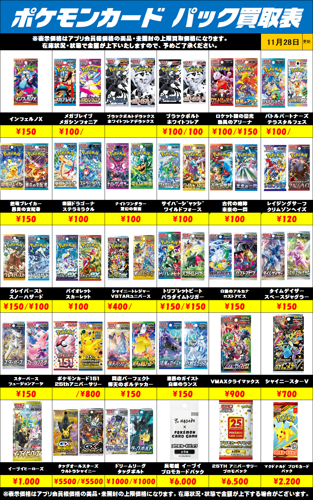 ポケモンカードゲーム カードリストポスターセット パック情報 