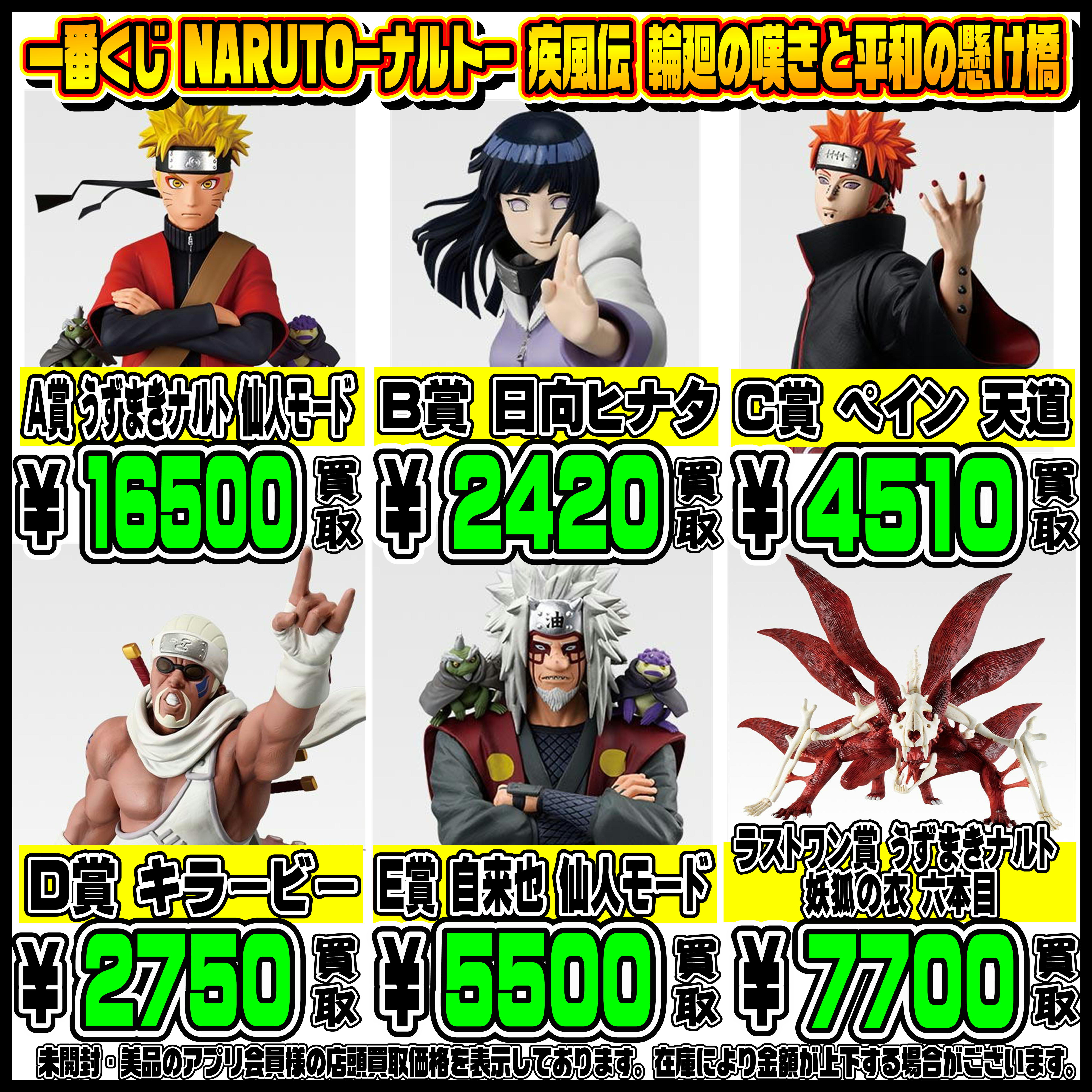 新作一番くじ買取リスト更新しました！ 1/26～ ナルト・雪ミク 