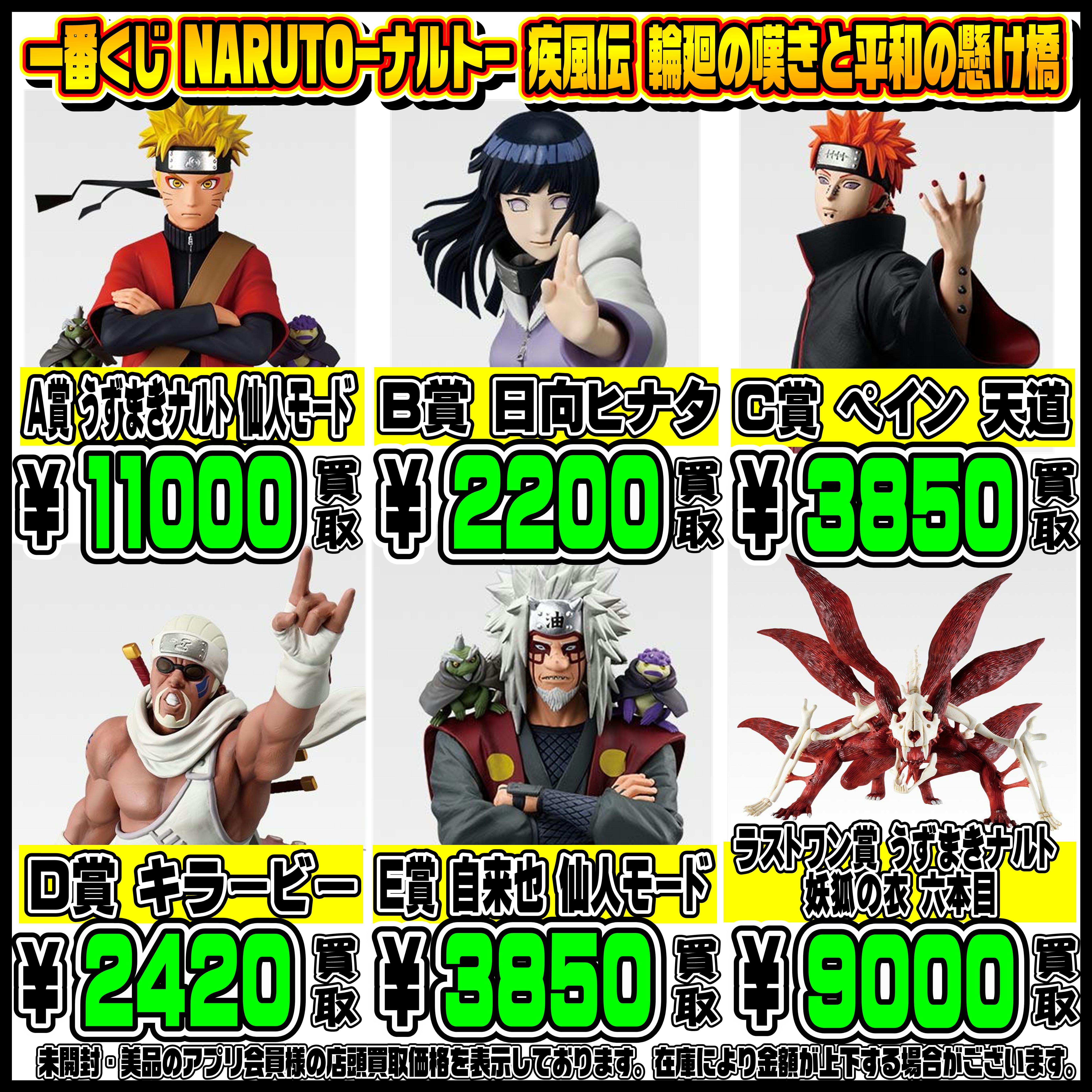 新作一番くじ買取リスト更新しました！ 1/24～ ナルト・雪ミク 