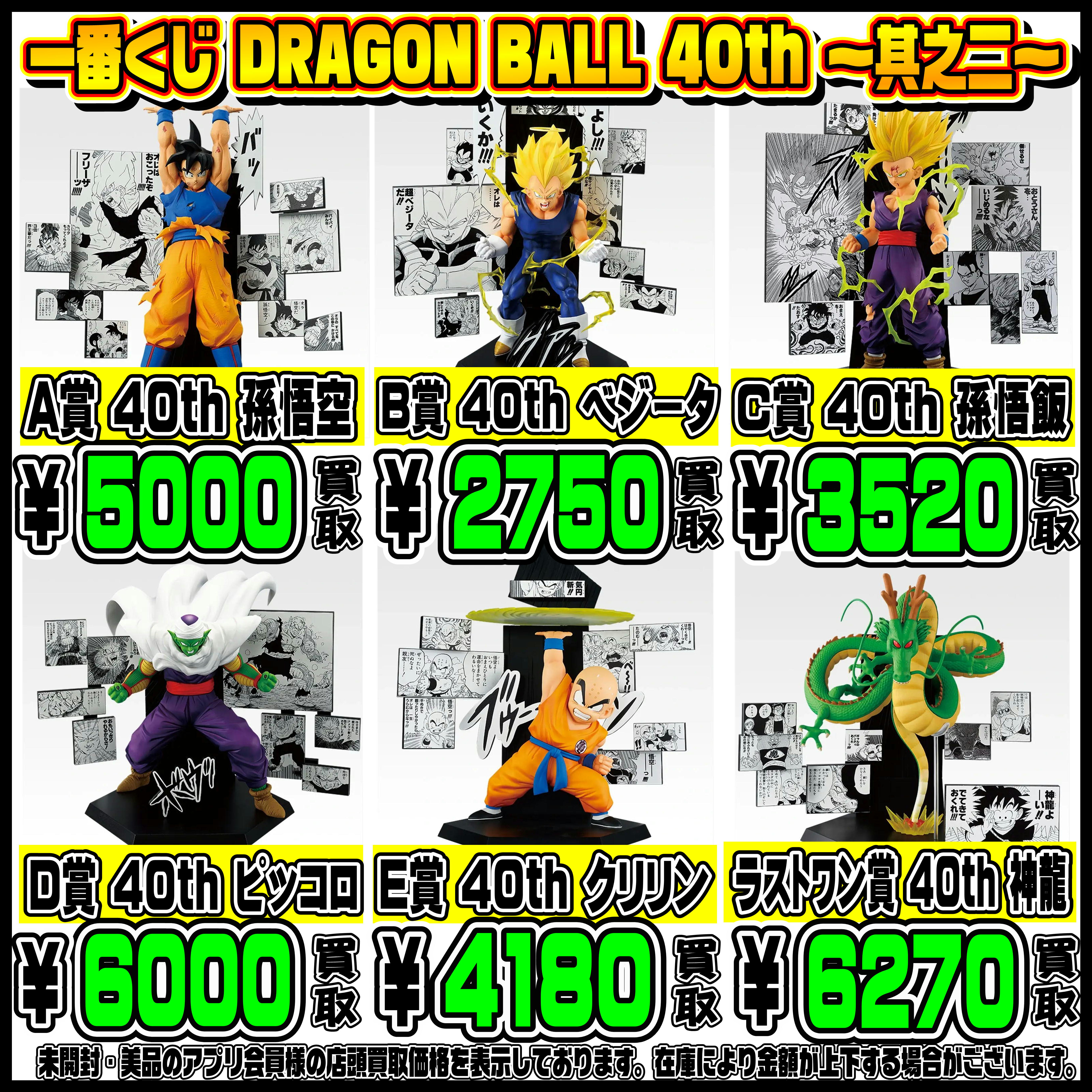 新作一番くじ買取リスト更新しました！ 1/2～ ドラゴンボール・ウマ娘