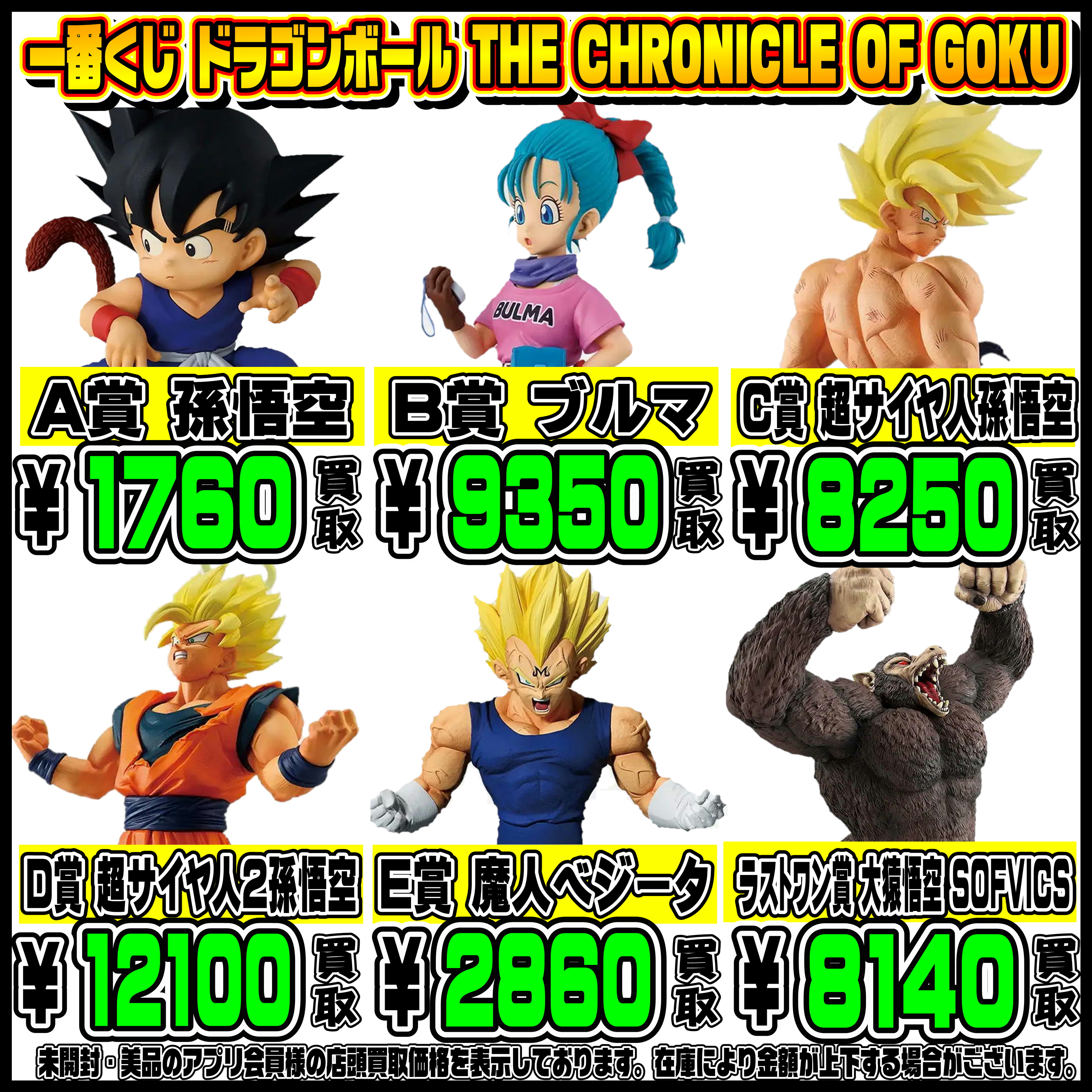 新作一番くじ買取リスト更新しました！ 5/9～ ドラゴンボール・NIKKE 